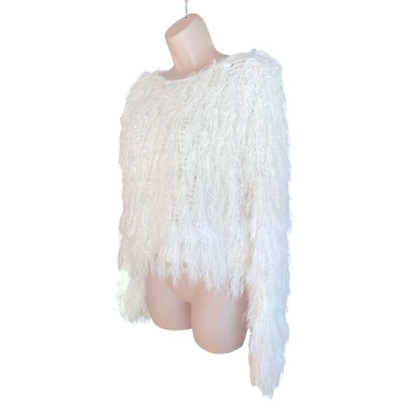 JELLA C. WHITE SHAG SWEATER - Picture 2 of 7